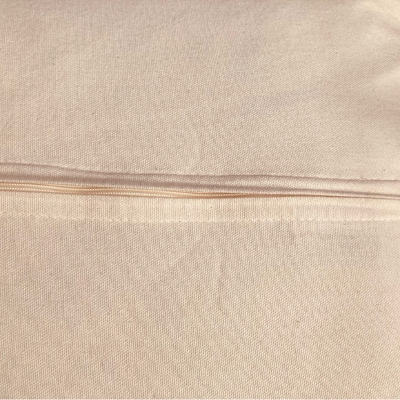 Vintage textured cotton rectangular pillow tassels at ends feather down insert - Picture 11 of 12